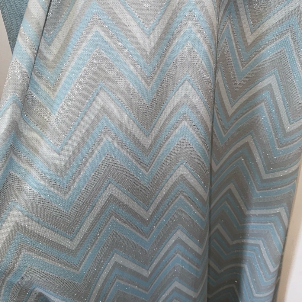 Vintage 60s Toni Todd‎ Dress Metallic Lurex Maxi Gown Silver Blue Womens Medium - Picture 9 of 12